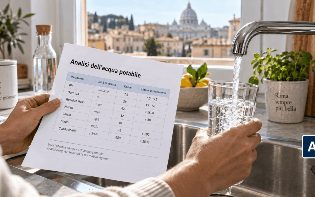 Acqua del rubinetto a Roma: analisi Acea e valori da controllare